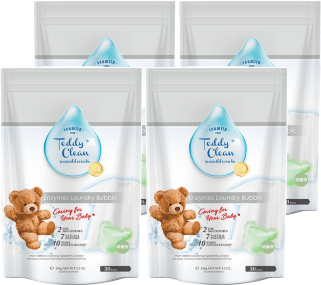 清淨海 純淨系列 植萃酵素洗衣膠囊 低水位用 綠薔薇, 30顆, 4袋