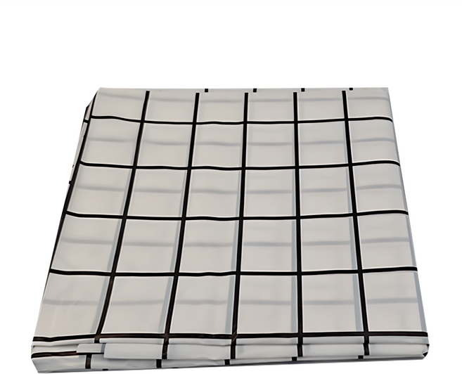 防水方格桌巾 Set 4條 PVC材質 防水防潮, 白色, 180 x 137cm, 1組