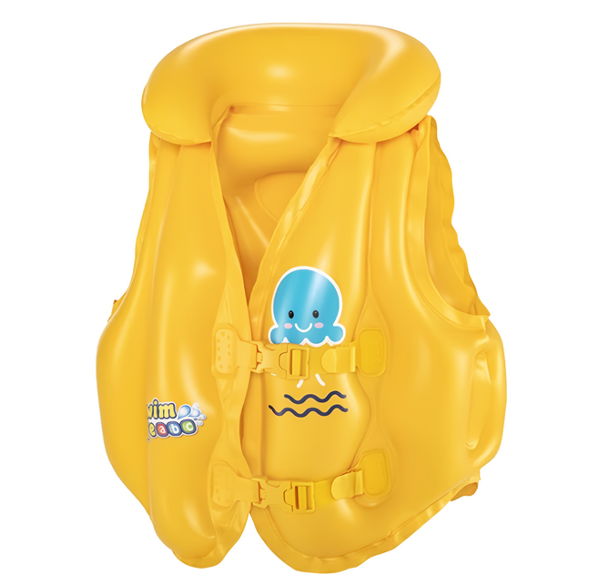Bestway 兒童護頸助浮背心, 黃色, 1件