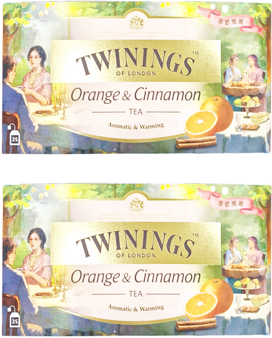 TWININGS 唐寧茶 香橙肉桂茶, 2g, 25包, 2盒