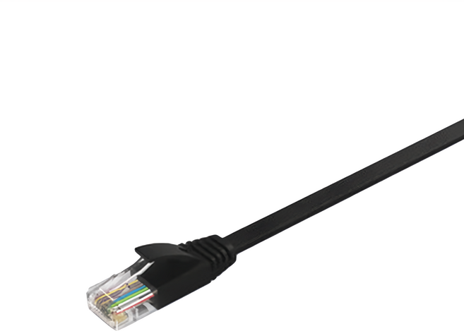 POLYWELL 寶利威爾 CAT6扁線 高速網路線 PW15-W59-A407, 7m, 黑色, 1條