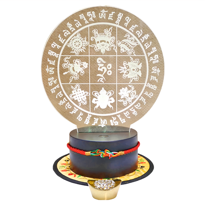 命運好好玩 招財八吉祥LED開運燈, 卡其色, 1個