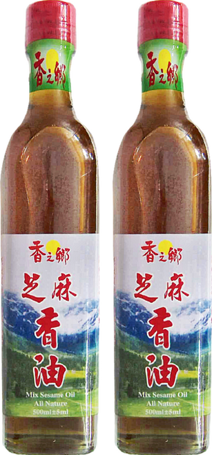 香之鄉 芝麻香油, 500ml, 2瓶