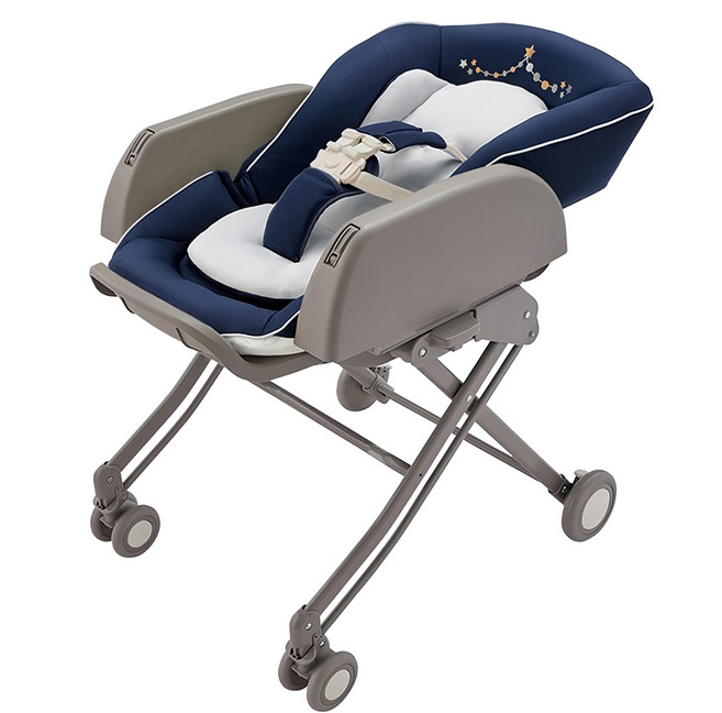 Aprica 愛普力卡 標準款手動安撫餐搖床椅 Yuralism Smart 2189384 0~4歲, 藍海樂園
