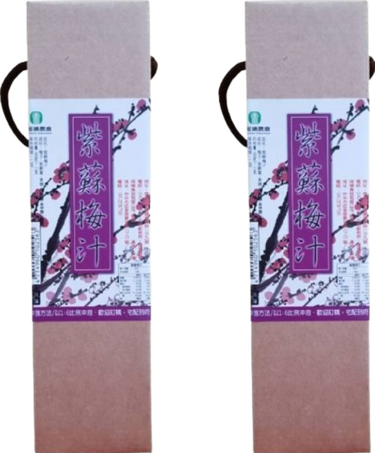 埔里鎮農會 紫蘇梅汁, 600ml, 2瓶