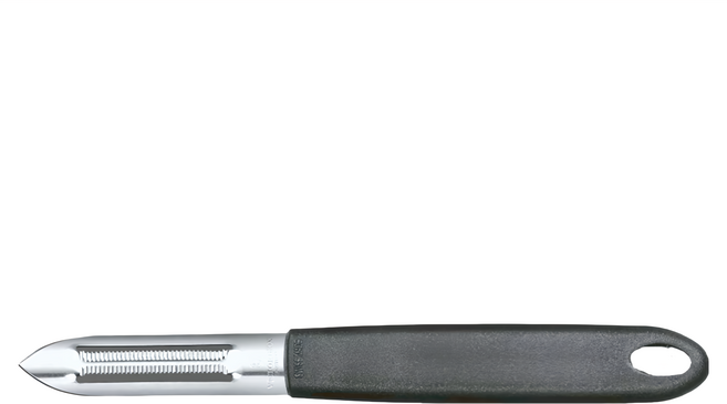 VICTORINOX 瑞士維氏 雙口鋸齒削皮器 不鏽鋼刀刃 瑞士製造, 黑色, 1支