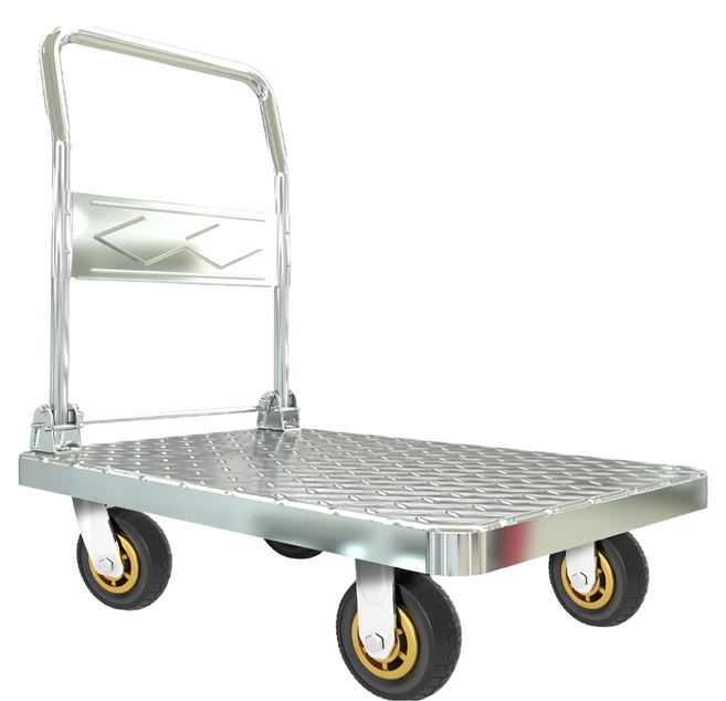 德利生活 手推車 鋼板款 花紋鐵板 耐重, 銀色, 1個