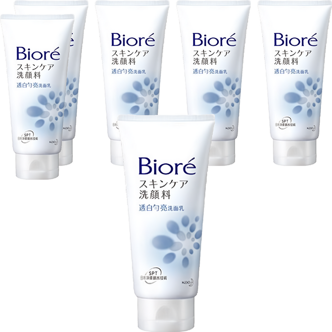 Biore 蜜妮 台灣公司貨 透白勻亮洗面乳, 100g, 6件