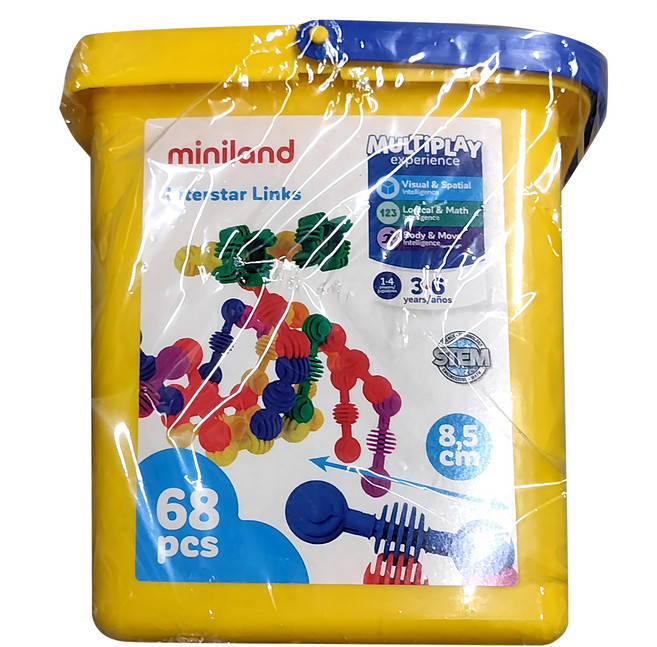 miniland 星際環狀串接積木組 附手提收納箱 68 pcs, 1組