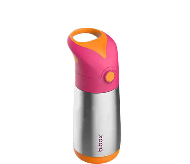 b.box 不鏽鋼吸管保冷杯, 草莓粉, 350ml, 1個