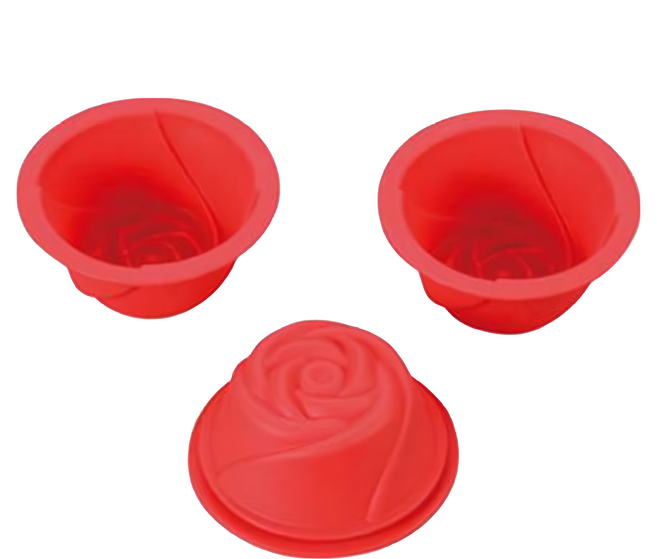 KAI 貝印 House 矽膠蛋糕模具套裝, 3個, 玫瑰花