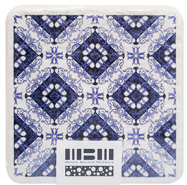 MBM MIT花磚珪藻土吸水杯墊 復古映像a 1個 10 x 10 x 1.2cm