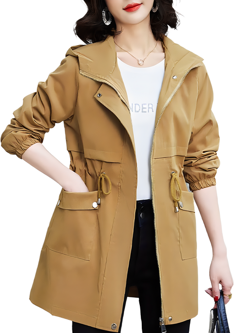 셀럽당 여자 트렌치코트 봄 가을 얇은 미디 기장 캐주얼 코트+무료배송