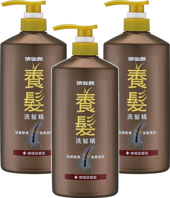 依必朗 養髮洗髮精 咖啡因, 600g, 3瓶