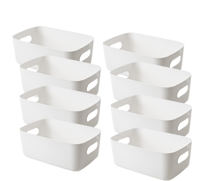 Chakansalim 多用途儲物櫃收納籃, 8個, 白色