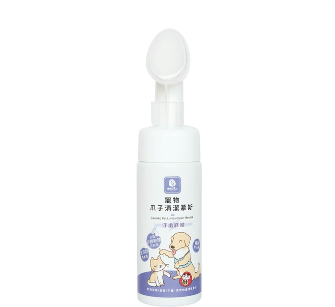 DAWOKO 木酢達人 爪子清潔慕斯 矽膠刷頭版 150ml, 白色, 1瓶