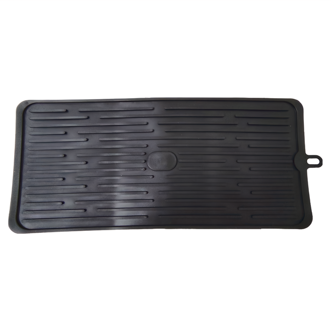 可折疊收納止滑瀝水墊/餐墊, 44 x 20cm, 黑色, 1個