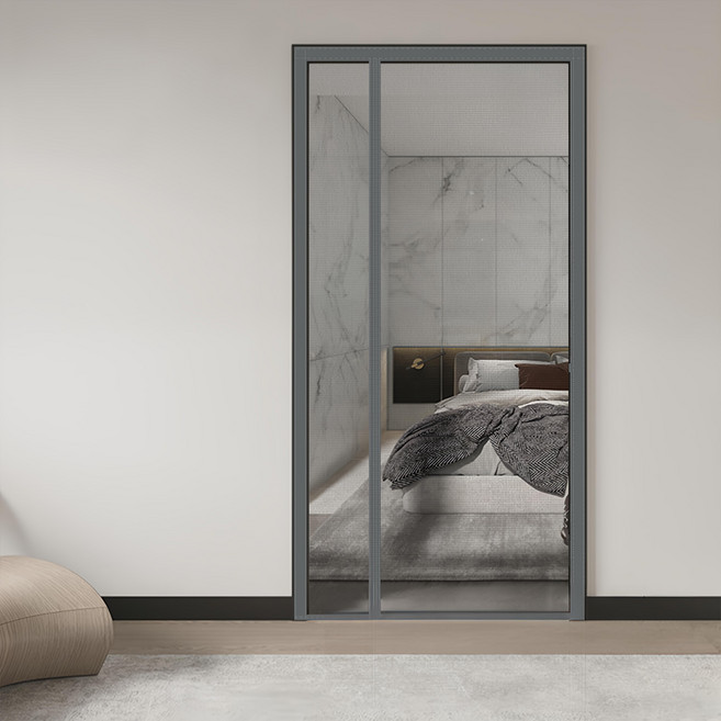 好物良品 新一代防燙防撕破防蚊蟲玻璃纖維紗網門簾 側開款, 灰色