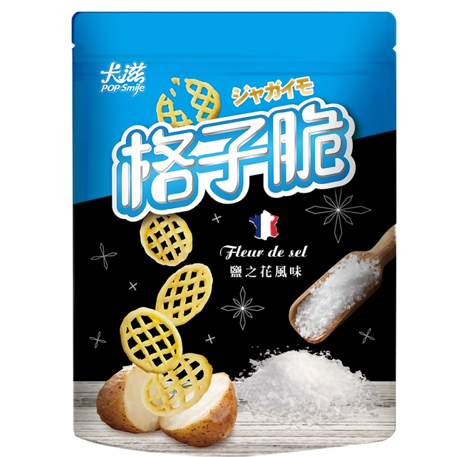 Pop-Smile 卡滋 格子脆 鹽之花風味, 220g, 1包