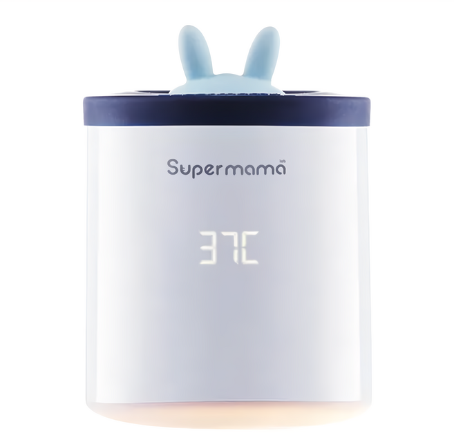 Super mama 攜帶式加熱溫奶器, 星空小兔子 白色, 1個