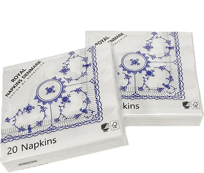 DANA COLOR MATCH 皇家藍色唐草裝飾餐巾紙, 20張, 咖啡, 2包