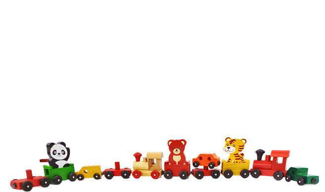 PLAYFUL TOYS 頑玩具 木製磁性小火車, 木製火車組, 1組