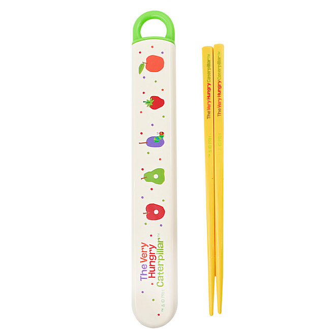 Skater ABS2AMAG 抗菌兒童筷子 + 收納盒, 好餓的毛毛蟲, 附盒子的筷子組, 1組