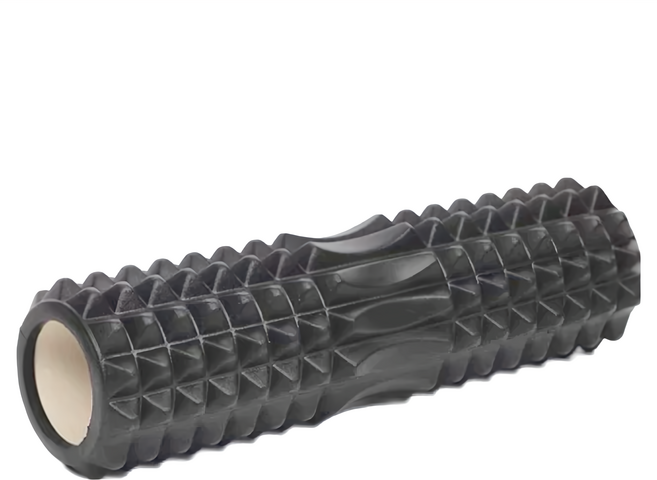 瑜珈按摩滾筒 加長月牙款, 黑色, 1個