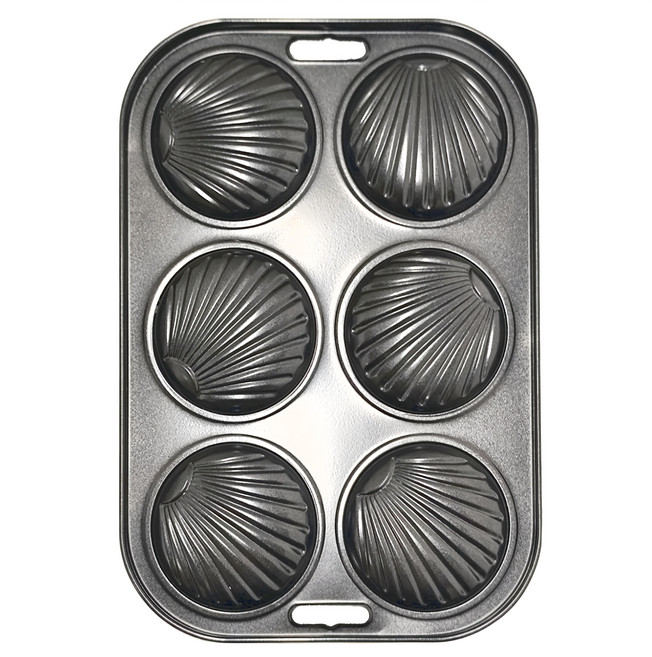 KAI 貝印 House 瑪德蓮蛋糕模 鐵材質 烘烤蛋糕用 1個 6格 寬19cm 長26.5cm 高1.5cm