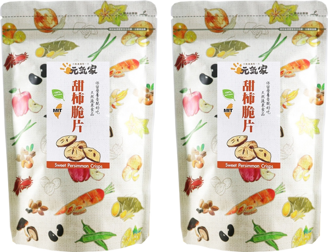 元氣家 甜柿脆片, 100g, 2包