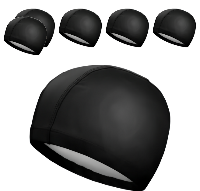 小麥購物 素色泳帽 E050 13g, 黑色, 6個