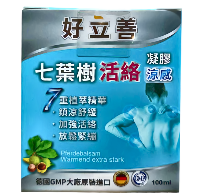 heilusan 好立善 七葉樹活絡凝膠 涼感 100ml, 1入, 1盒