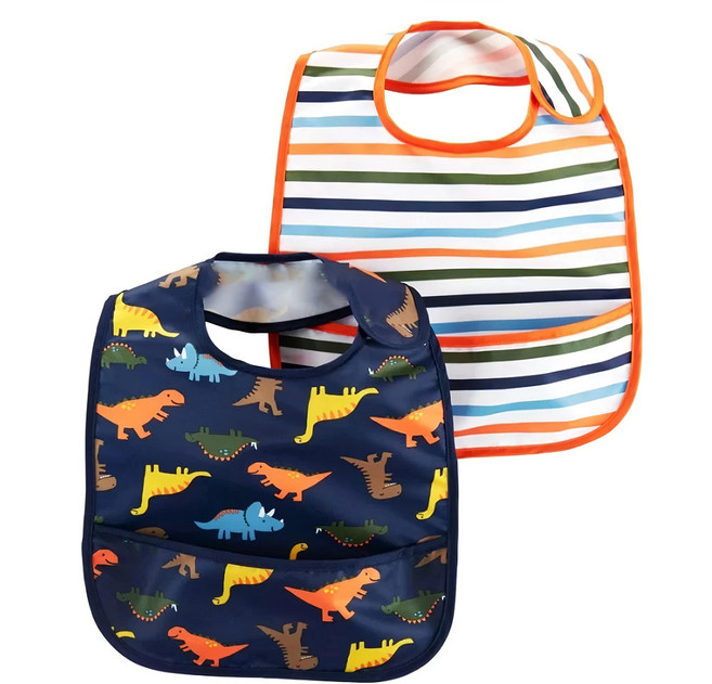 卡特 carter's 防水接漏圍兜口水巾2件組