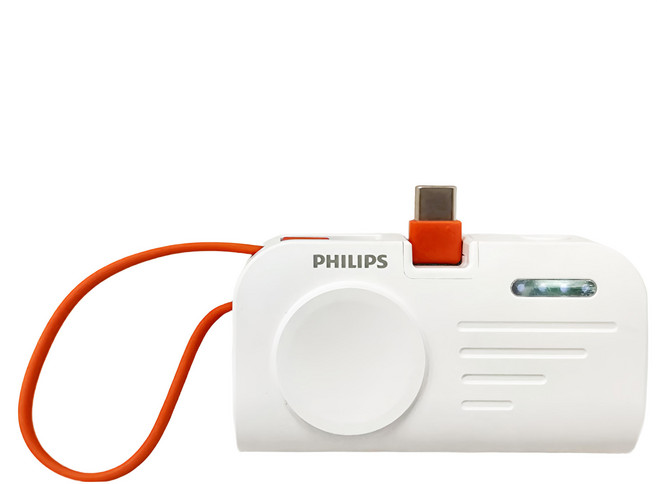 PHILIPS 飛利浦 手錶磁吸多合一行動電源 Type C, DLP2552CW, 白色