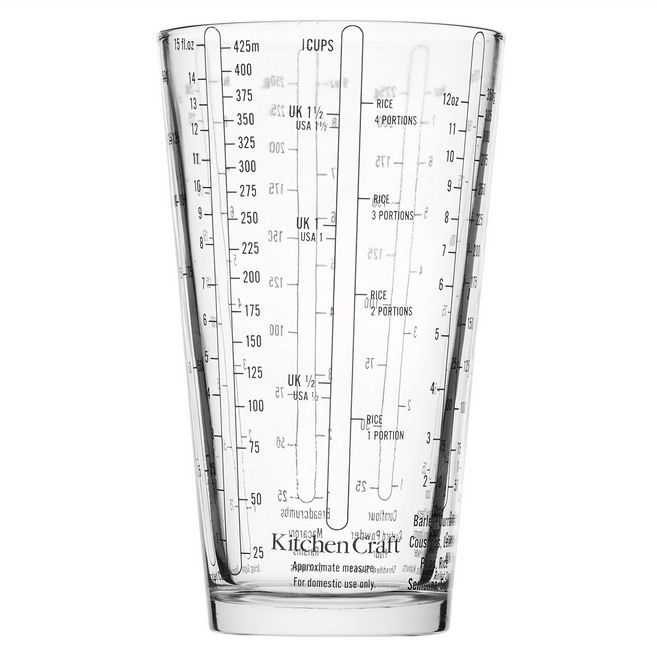 KitchenCraft 可微波玻璃量杯, 透明色, 1個, 425ml