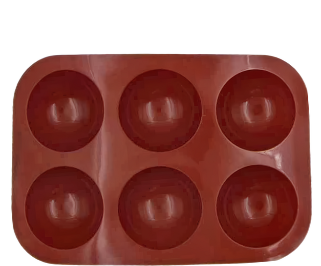 Betty's 焙蒂絲 6連半圓矽膠模 19.2 x 13.2 x 2.5cm, 深紅棕色, 1個