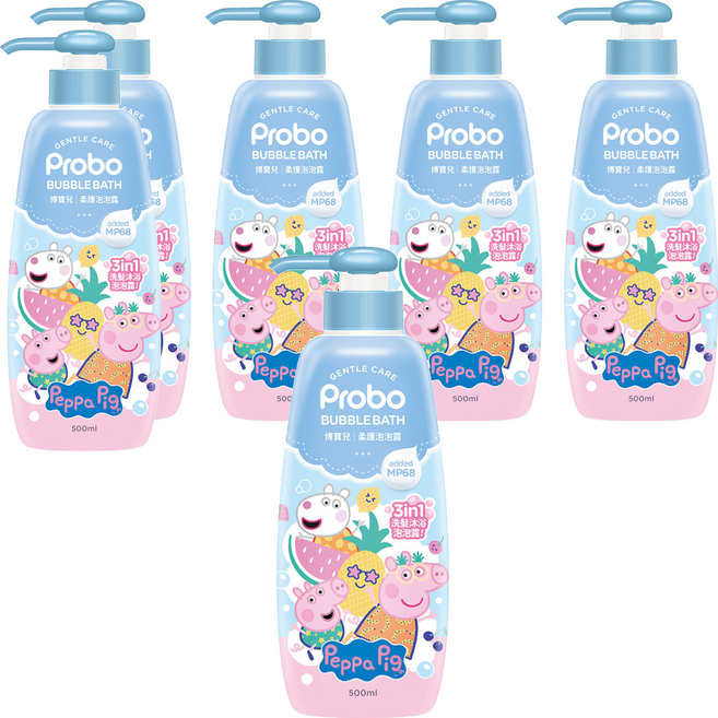 Probo 博寶兒 柔護泡泡露 佩佩豬, 500ml, 6瓶