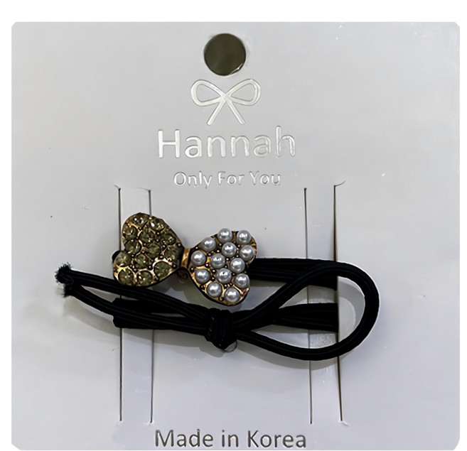 韓國 Hannah 正韓造型髮束珍珠水鑽 蝴蝶結SY12386