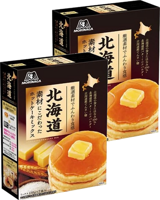 MORINAGA 森永 北海道素材鬆餅粉 日本原裝進口 鬆軟綿密 加倍濃厚的細緻口感, 300g, 2盒