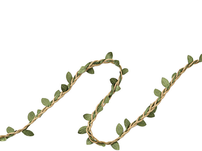 葉子裝飾麻繩 7mm, 9m, 麻色, 1個