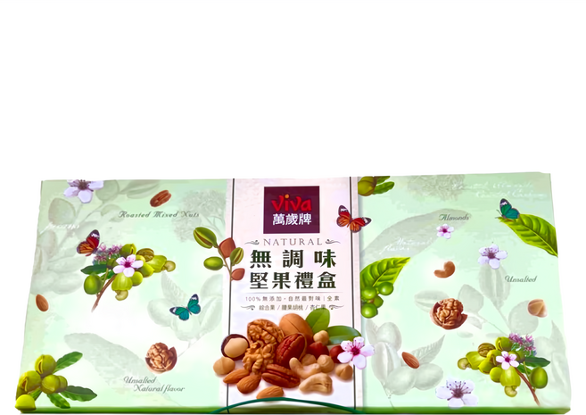 ViVa 萬歲牌 無調味堅果3入禮盒組, 1盒