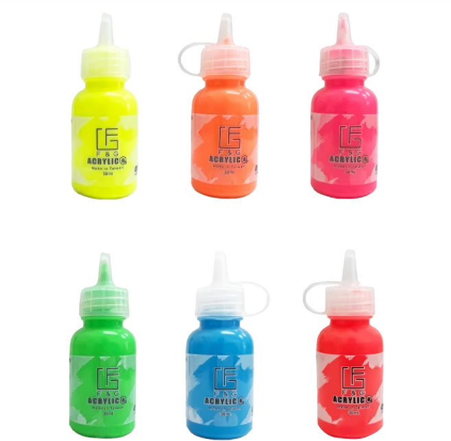 F&G 壓克力顏料 馬卡龍套組, 30ml, 6色