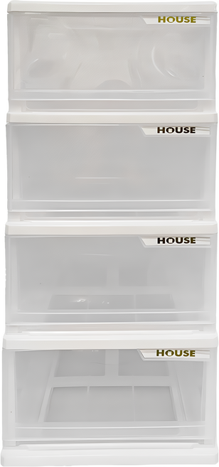 HOUSE 好室喵 4層收納櫃 中, 純白色, 4個
