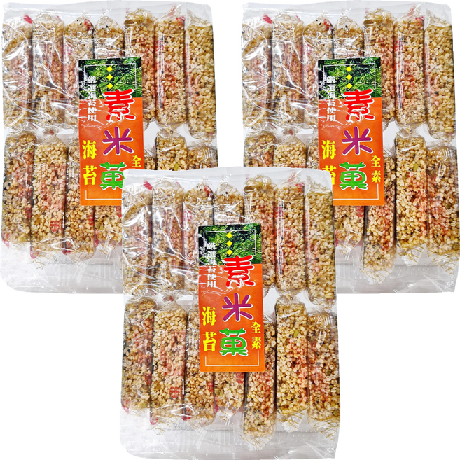 素食岩燒海苔米果, 210g, 3袋