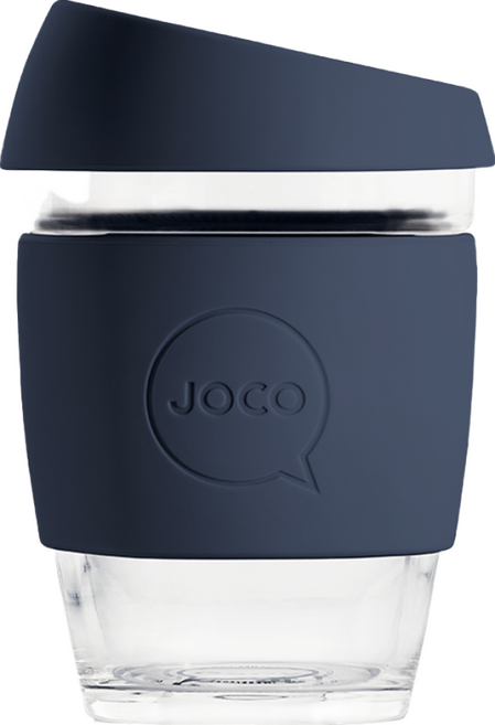JOCO 啾口 玻璃咖啡杯 L(9 x 13cm) 319g, Mood Indigo, 354ml, 1個