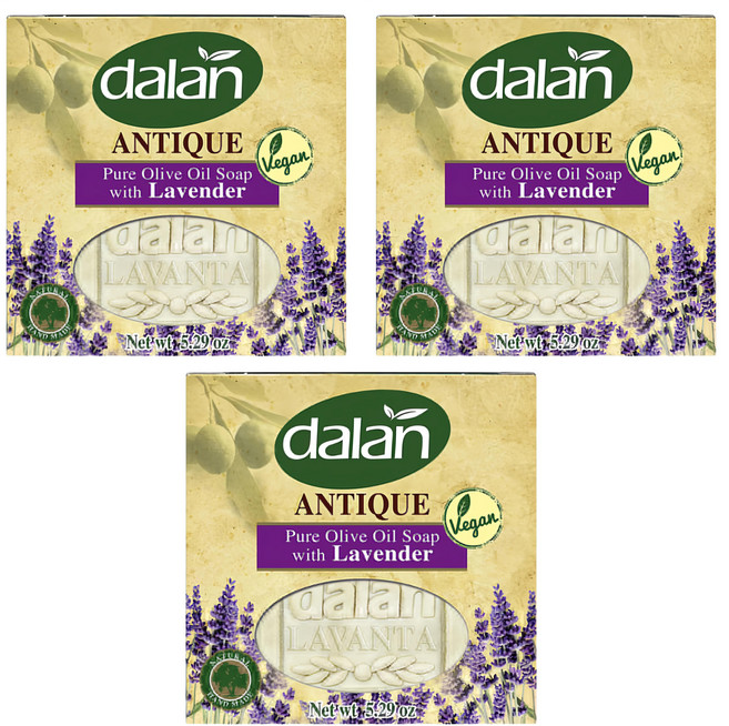 dalan 達欖 ANTIQUE 薰衣草橄欖油手工皂 - 純橄欖油, 150g, 3個