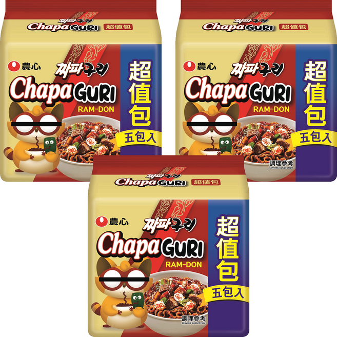 NONGSHIM 農心 浣熊炸醬烏龍麵 140g, 15包