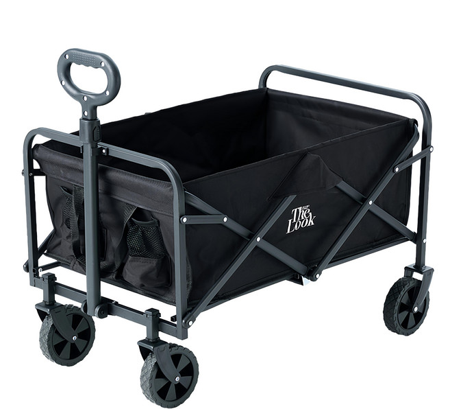 The Look GROCERIES STORAGE 多功能可折疊露營手推車, 黑色, 1台