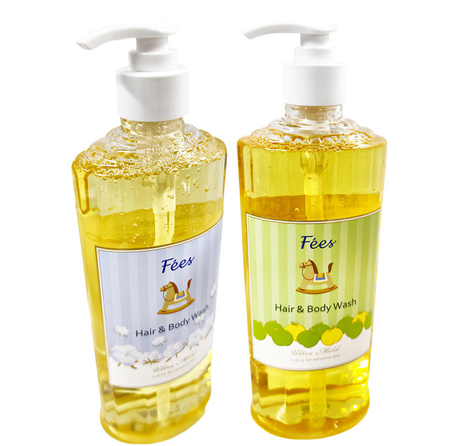 Fees BEBE 嬰兒柔護洗髮沐浴精 棉花香600ml + 香蘋香600ml 附提袋 1歲以上, 1組, 600ml