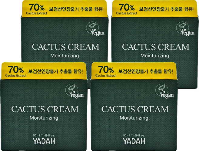 YADAH 仙人掌保濕霜 50ml, 4罐
